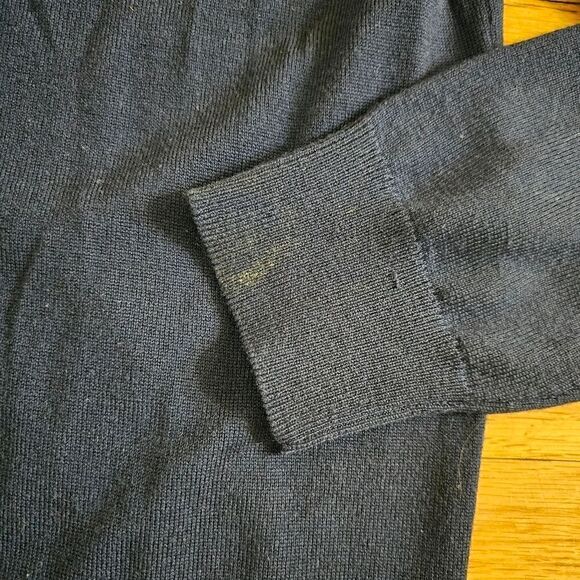 J.crew Slim Blue Men's Sweatshirt V-neck Long Sleeve Pullover Merino Wool Sz M - Picture 7 of 7